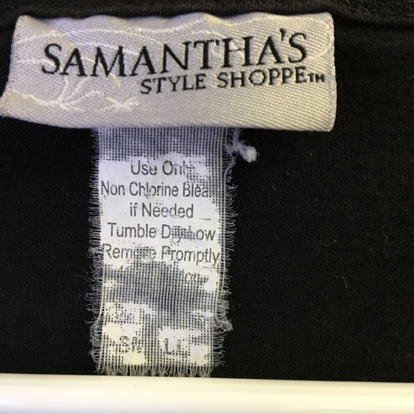 Samanthas Long Sleeve Black Embroidered Shirt Top - Picture 2 of 5